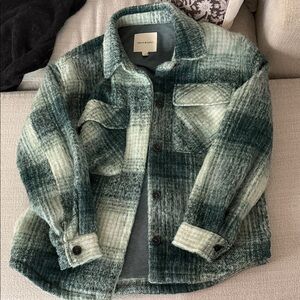 Thread & Supply Green Plaid Button-Up Jacket